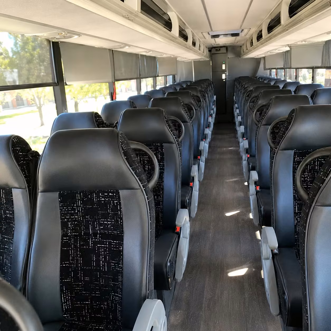 newark charter bus interior
