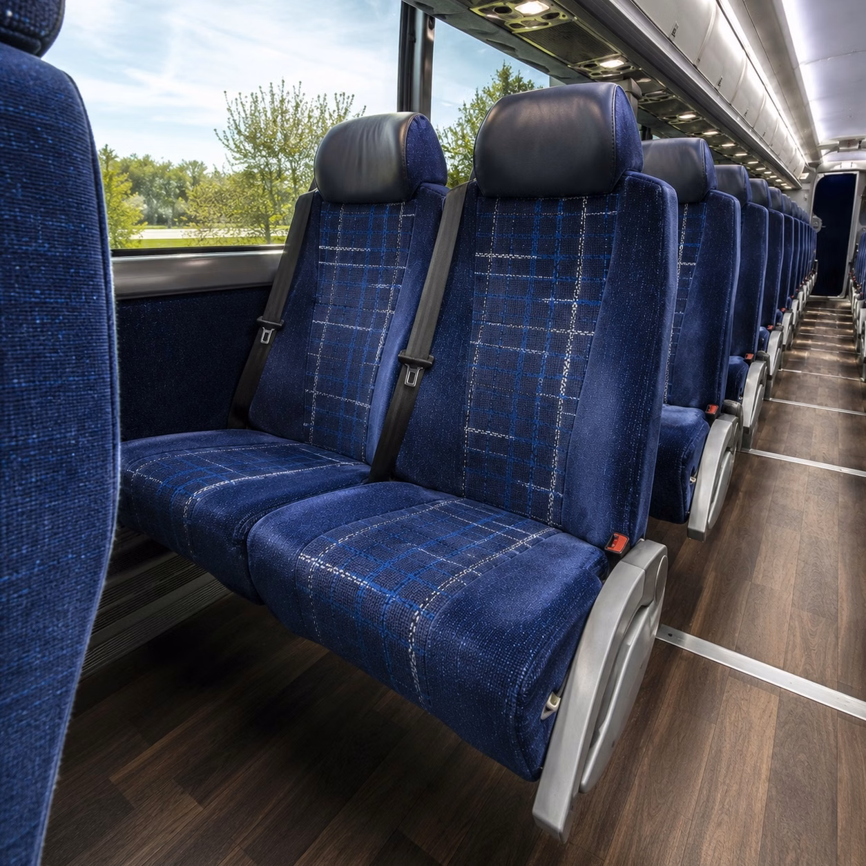 newark charter bus rental interior